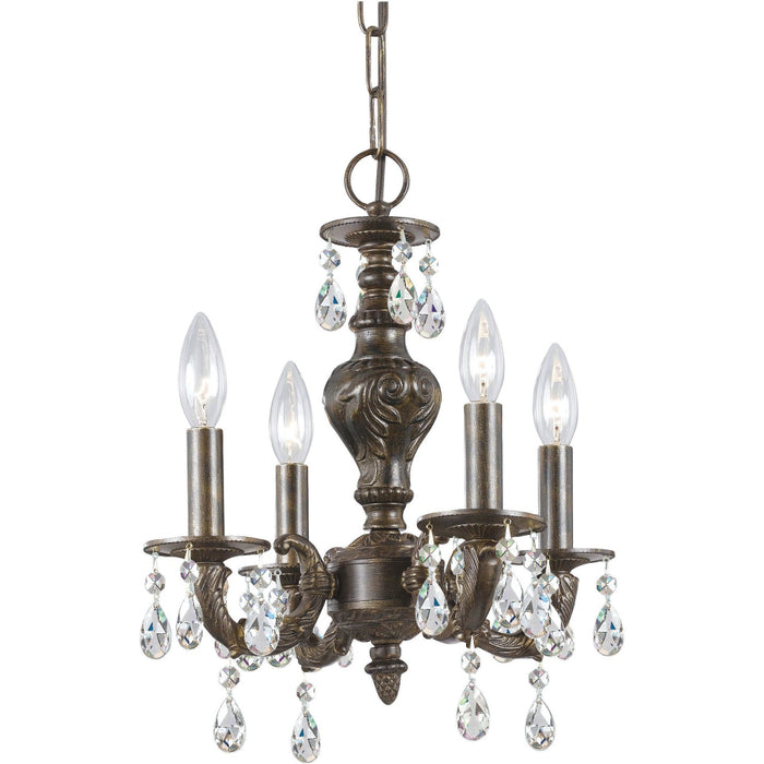 Paris Market 4 Light Spectra Crystal Venetian Bronze Mini Chandelier - Chandeliers