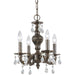 Paris Market 4 Light Spectra Crystal Venetian Bronze Mini Chandelier - Chandeliers