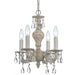 Paris Market 4 Light Swarovski Spectra Crystal Antique White Mini Chandelier - Chandeliers