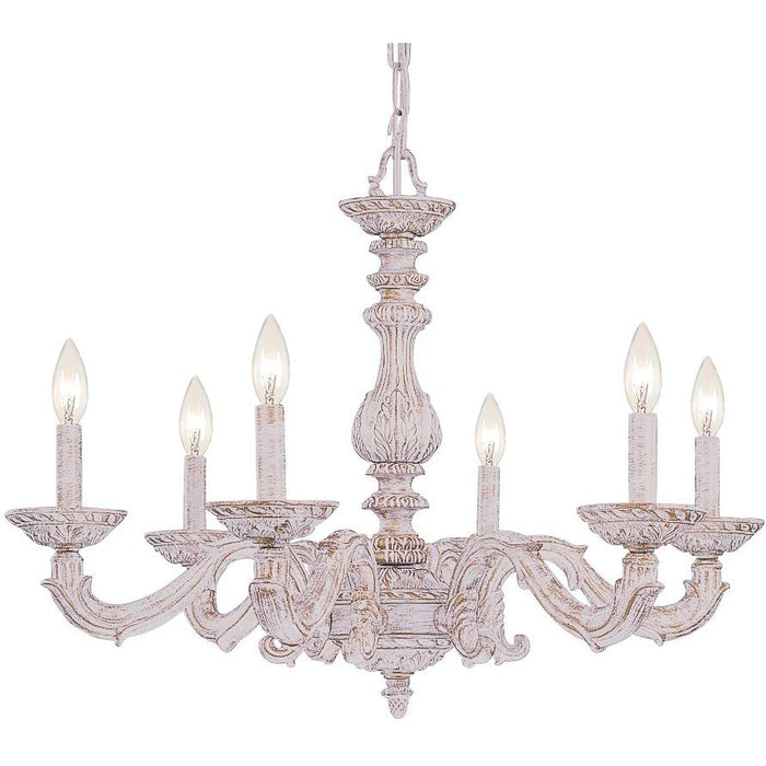 Paris Market 6 Light Antique White Chandelier - Chandeliers