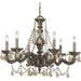 Paris Market 6 Light Golden Teak Crystal Venetian Bronze Chandelier - Chandeliers
