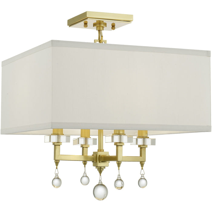 Paxton 4 Light Antique Gold Ceiling Mount - Ceiling Mount