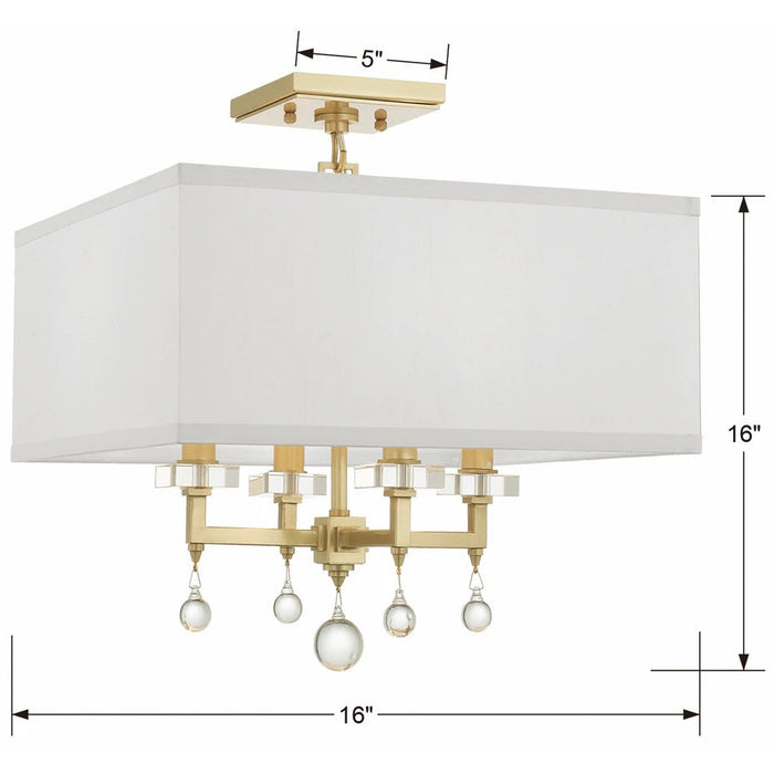 Paxton 4 Light Polished Nickel Ceiling Mount - Ceiling Mount
