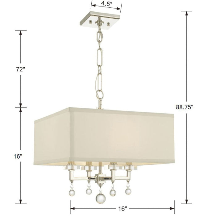 Paxton 4 Light Polished Nickel Mini Chandelier - Chandeliers
