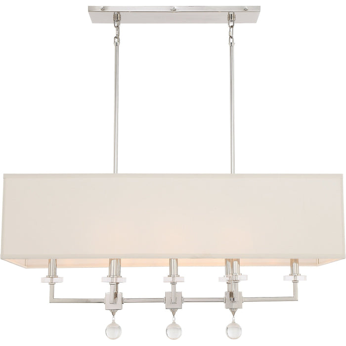 Paxton 8 Light Polished Nickel Linear Chandelier - Chandeliers