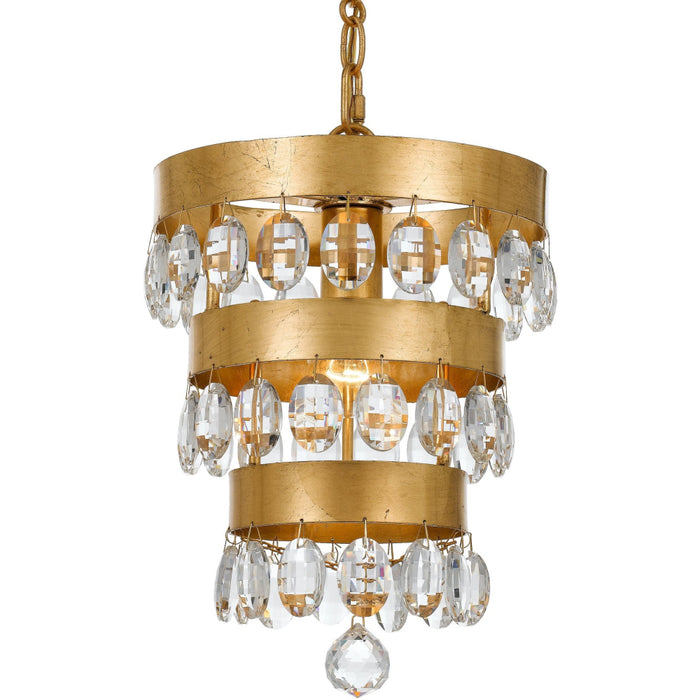 Perla 1 Light Antique Gold Mini Chandelier - Chandeliers