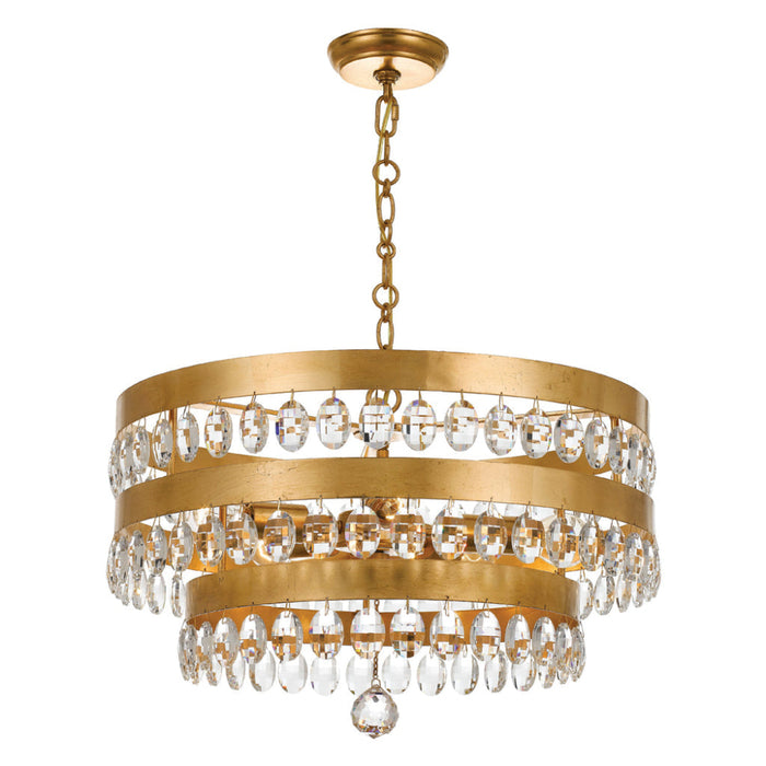 Perla 5 Light Antique Gold Chandelier - Chandeliers