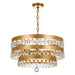Perla 5 Light Antique Gold Chandelier - Chandeliers