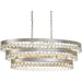 Perla 6 Light Antique Silver Linear Chandelier - Chandeliers
