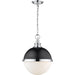 Peyton Matte Black Chrome Pendant | theLightShop