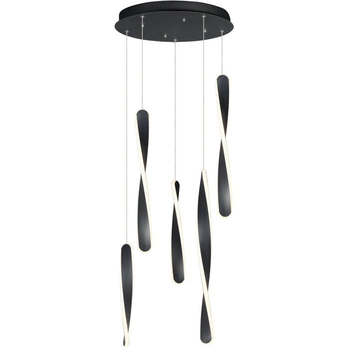 Pirouette Black LED Multi-Light Pendant - Pendants
