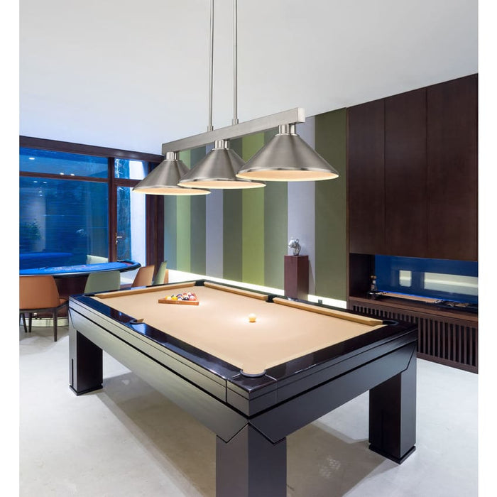 Players Brushed Nickel Island Billiard Pendant - Island/Billiard