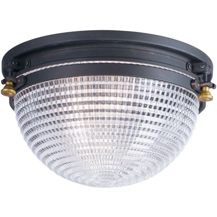 Portside Oil Rubbed Bronze / Antique Brass Outdoor Flush Mount - Outdoor Flush Mount
