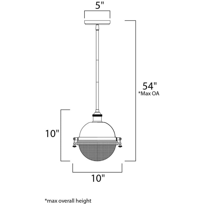 Portside Oil Rubbed Bronze / Antique Brass Outdoor Pendant - Outdoor Pendant