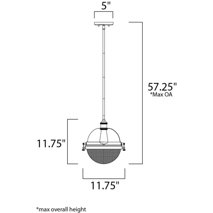 Portside Oil Rubbed Bronze / Antique Brass Outdoor Pendant - Outdoor Pendant