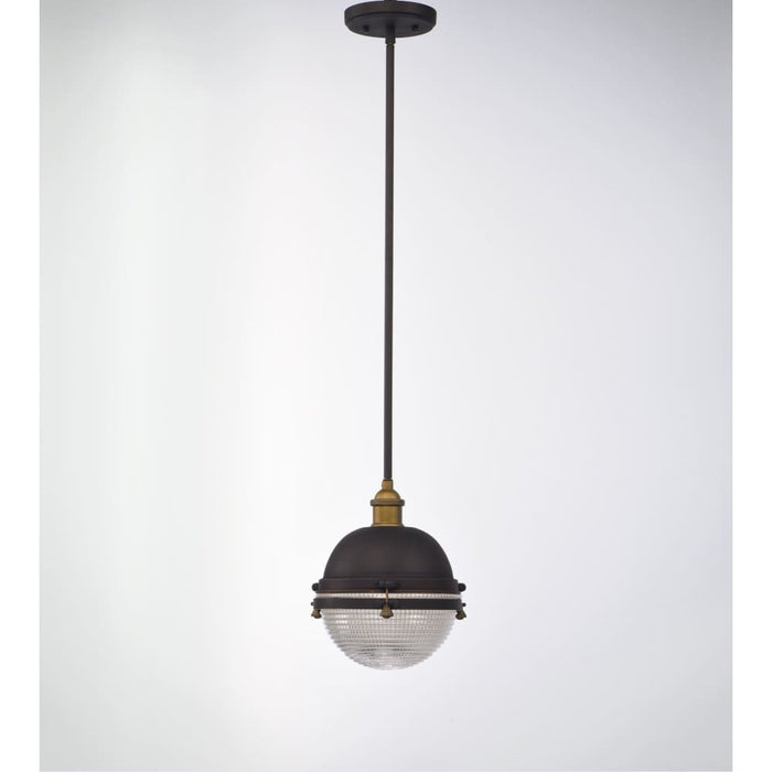 Portside Oil Rubbed Bronze / Antique Brass Outdoor Pendant - Outdoor Pendant