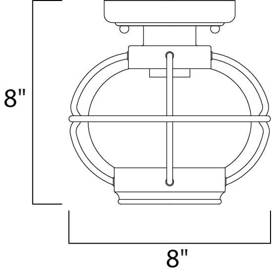 Portsmouth Oil Rubbed Bronze Outdoor Flush Mount - Outdoor Flush Mount