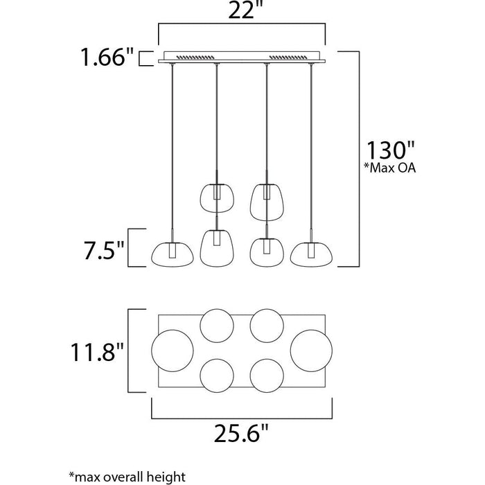 Puffs White LED Multi-Light Pendant - Pendants