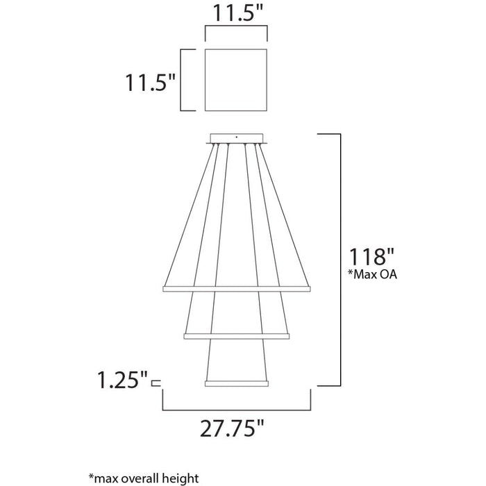 Quad Bronze LED Single Pendant - Pendants
