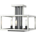 Quadra Brushed Nickel Black Semi-Flushmount | theLightShop