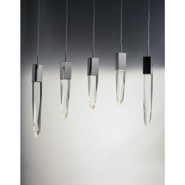 Quartz Polished Chrome LED Linear Pendant - Pendants