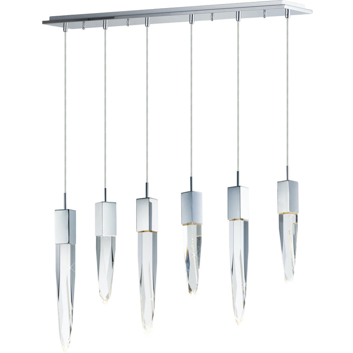 Quartz Polished Chrome LED Linear Pendant - Pendants