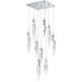Quartz Polished Chrome LED Multi-Light Pendant - Pendants