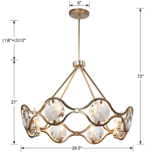 Quincy 8 Light Distressed Twilight Chandelier - Chandeliers