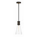 Quinn Matte Black Textured Gold 1 Light Mini Pendant Crystorama QUN-1500-MK-TG