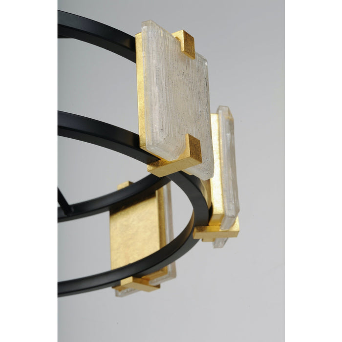 Radiant Black / Gold Leaf LED Chandelier - Chandeliers