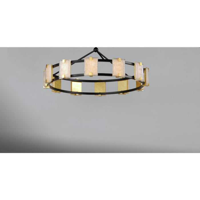 Radiant Black / Gold Leaf LED Chandelier - Chandeliers