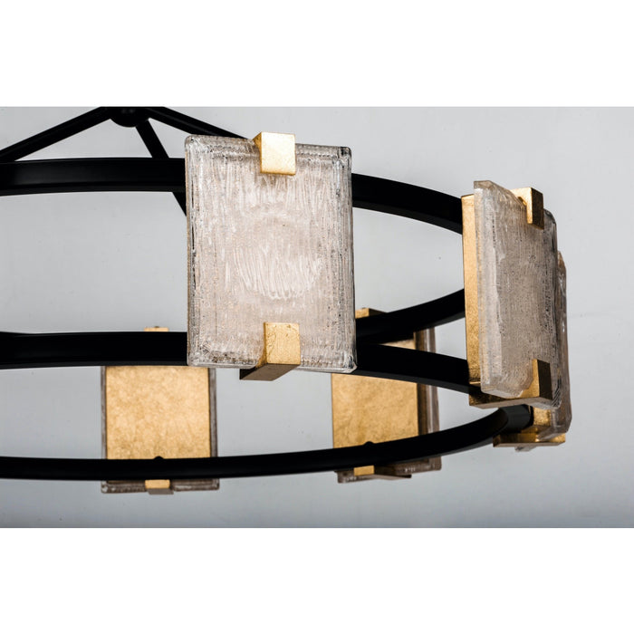 Radiant Black / Gold Leaf LED Chandelier - Chandeliers