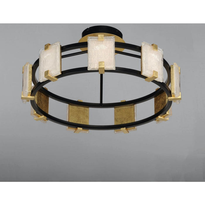 Radiant Black / Gold Leaf LED Flush Mount - Flushmounts