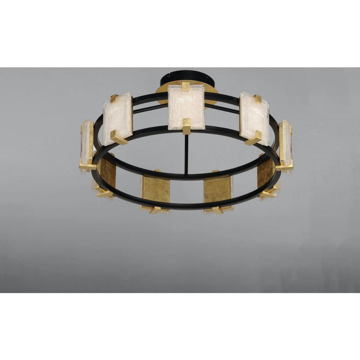 Radiant Black / Gold Leaf LED Flush Mount - Flushmounts
