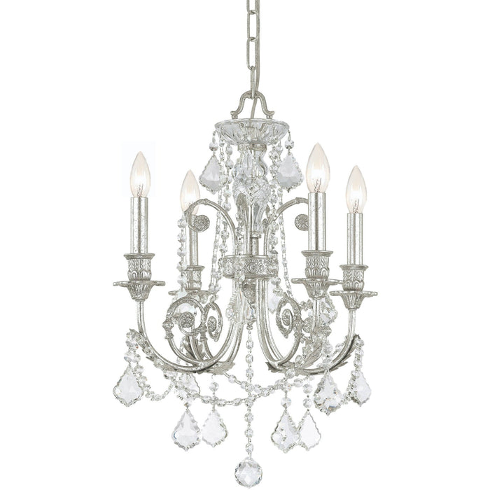Regis 4 Light Clear Crystal Olde Silver Mini Chandelier - Chandeliers