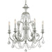 Regis 6 Light Clear Italian Crystal Olde Silver Chandelier - Chandeliers