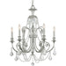 Regis 6 Light Clear Swarovski Spectra Crystal Olde Silver Chandelier - Chandeliers