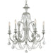 Regis 6 Light Clear Swarovski Strass Crystal Olde Silver Chandelier - Chandeliers