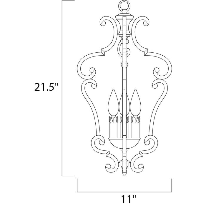 Richmond Colonial Umber Entry Foyer Pendant - Pendants