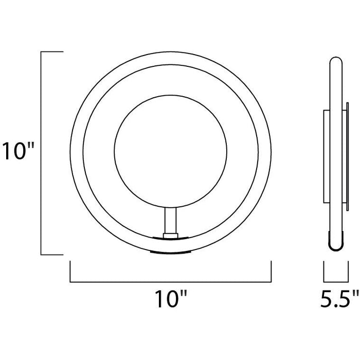 Ringer Black / Polished Chrome LED Wall Sconce - Wall Sconce