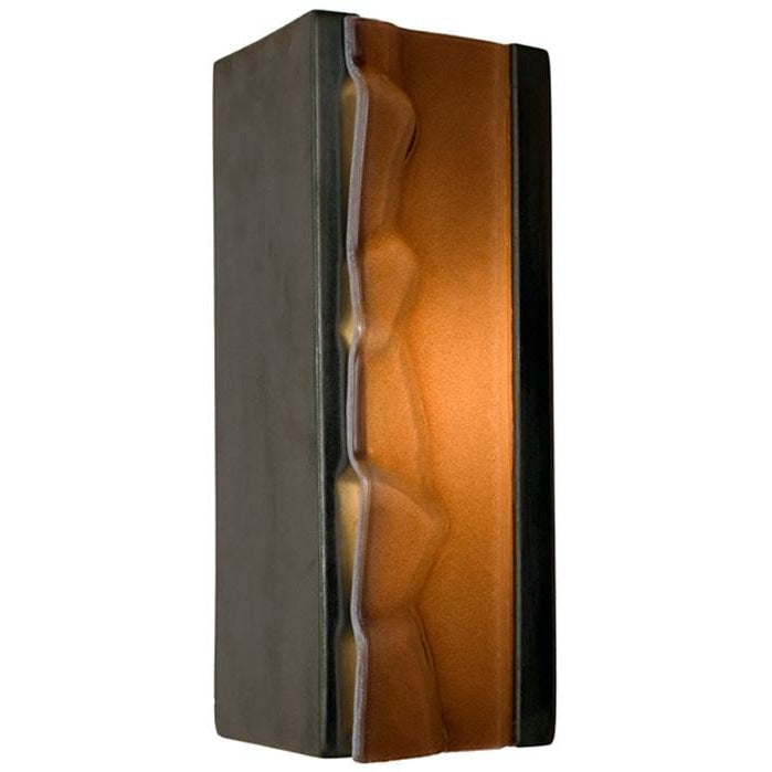 River Rock Gunmetal and Rosewood Wall Sconce - Wall Sconce