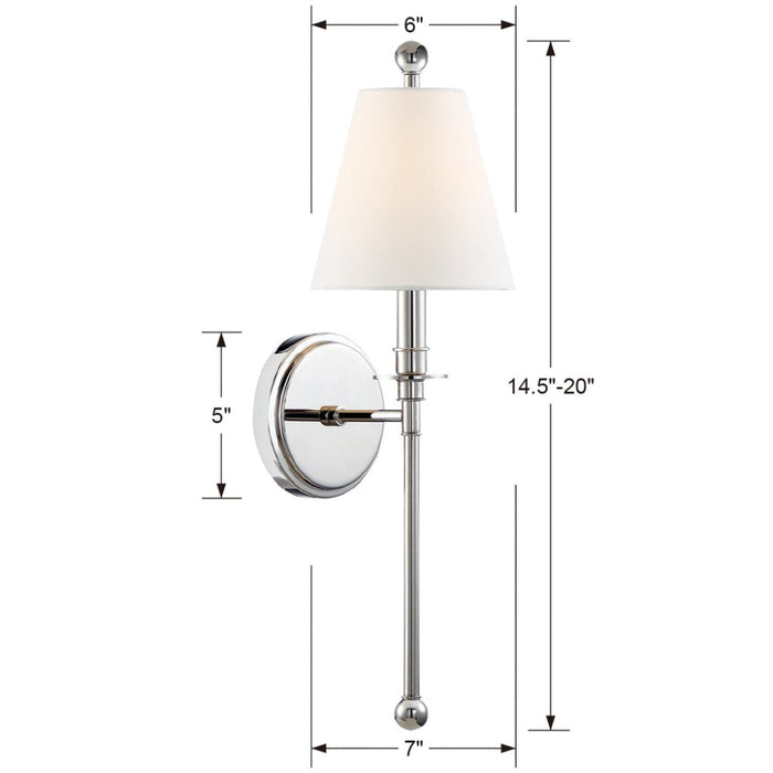 Riverdale 1 Light Polished Nickel Sconce - Wall Sconces