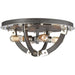 Riveted Plate Silverdust Iron Polished Nickel Flush Mount - Flushmounts