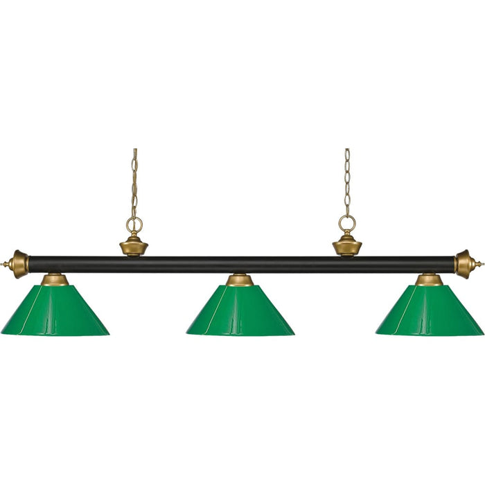 Riviera Bronze Satin Gold Island Billiard Pendant | theLightShop