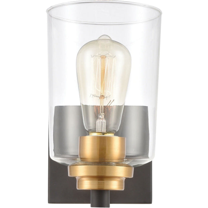 Robins Matte Black Brushed Brass Vanity Light - Bath & Vanity