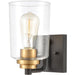 Robins Matte Black Brushed Brass Vanity Light - Bath & Vanity
