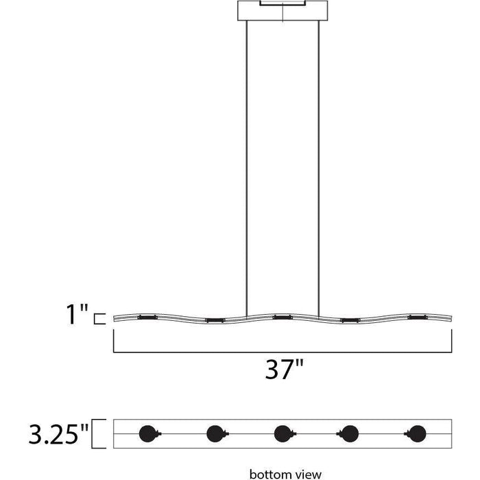 Roller Matte White LED Linear Pendant - Pendants