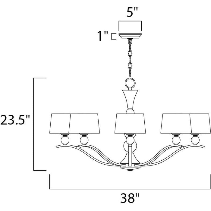 Rondo Polished Nickel Chandelier - Chandeliers