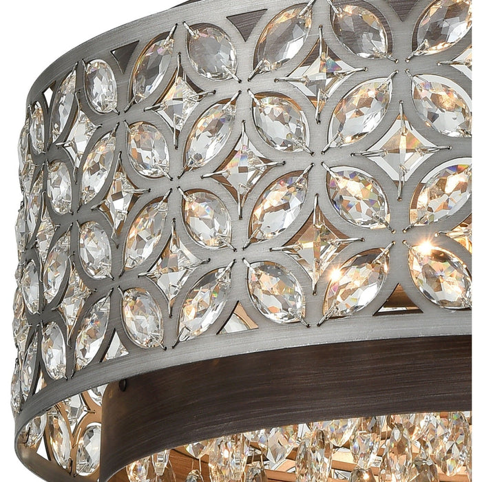 Rosslyn Weathered Zinc Matte Silver Pendant - Pendants