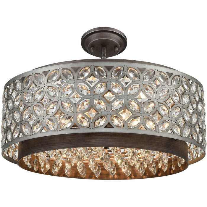 Rosslyn Weathered Zinc Matte Silver Pendant - Pendants